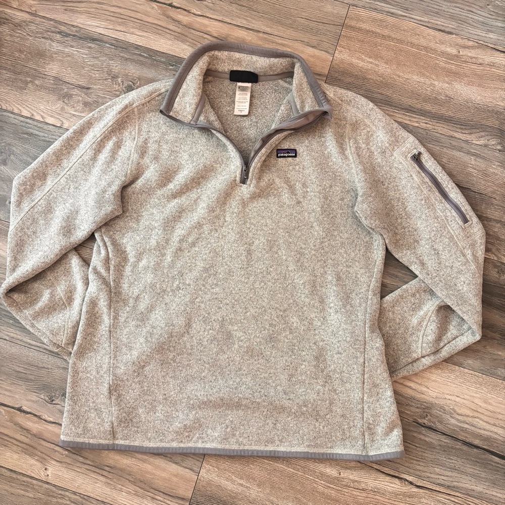 Patagonia Better Sweater Gray Quarter Zip Fleece Jacket Women’s Size XL